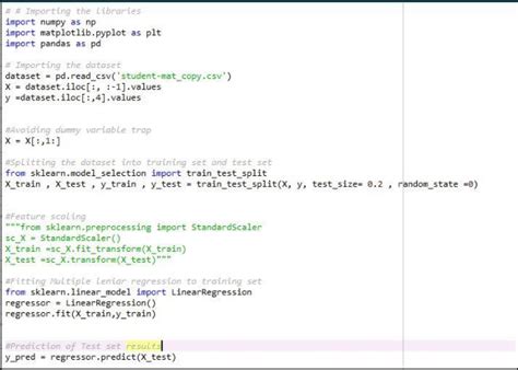 multiple linear regression python code example