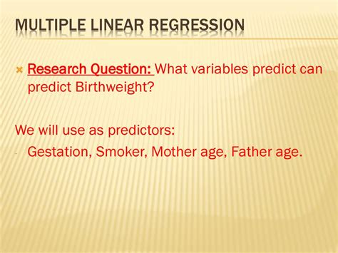 multiple linear regression research question example