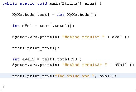 multiple methods in java