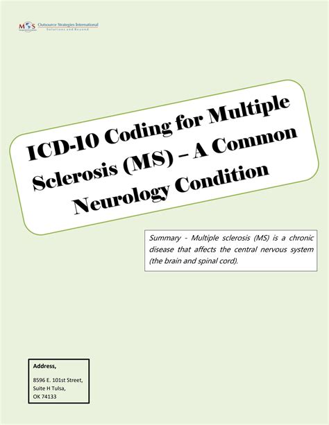 multiple sclerosis icd 10 criteria