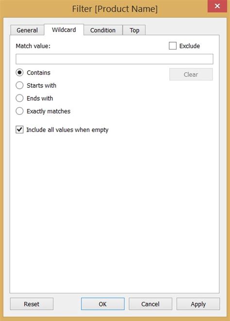 Multiple Values In Wildcard Filter Tableau