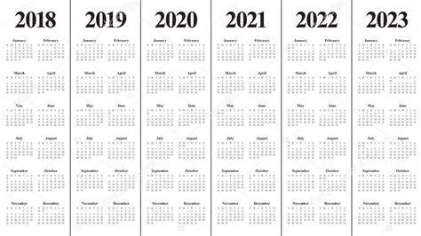 Multiple Year Printable Calander