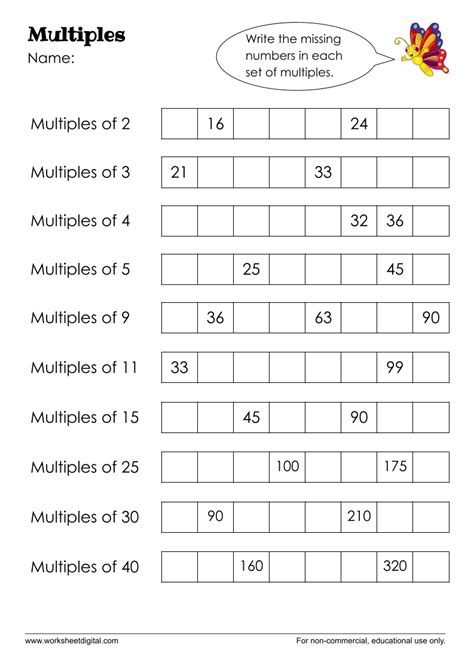 Multiples Of 3 Printable Worksheets