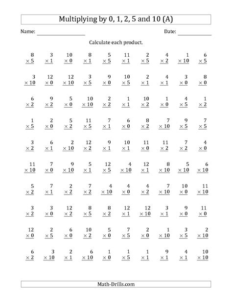 Multiplication Horizontal in 2021 Multiplication worksheets, Math