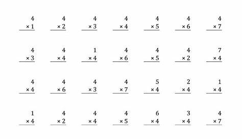Multiplication Times Tables Worksheets – 2, 3, 4, 5, 6 & 7 Times