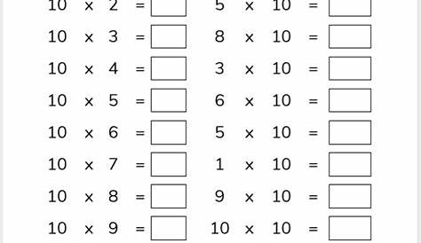 Multiplication Table 2 5 10 Worksheets - Free Printable