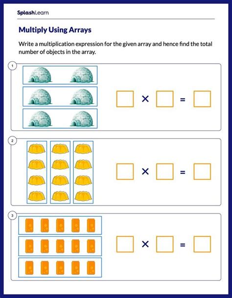 Multiplication Array Worksheet 3Rd Grade Free Printable