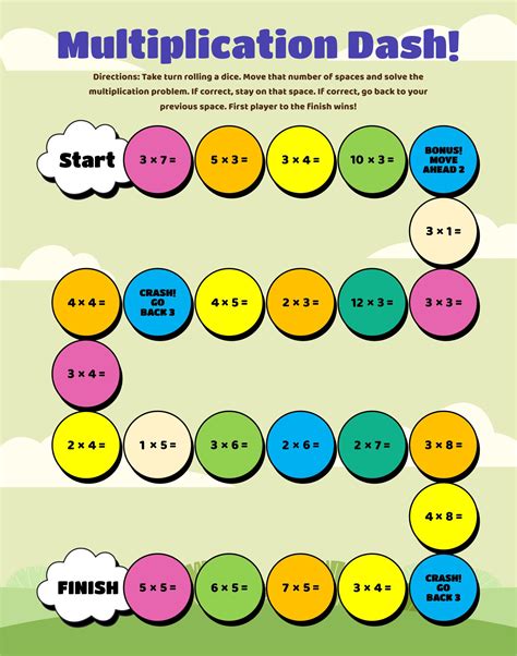 Multiplication Board Games Printable