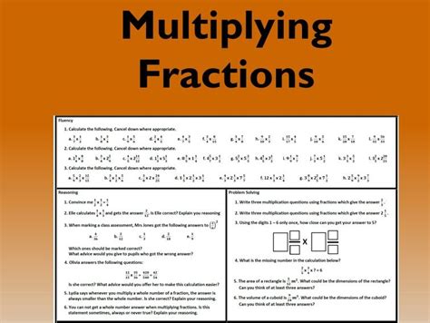 multiplication of fractions problem solving printable template
