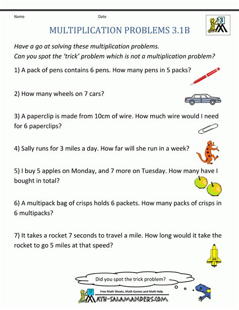 multiplication worded problems worksheets printable template