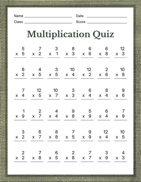 colorful multiplication worksheet template