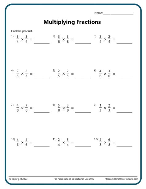 Multipling Math Worksheets