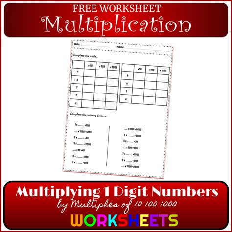 multiplying by 1 digit