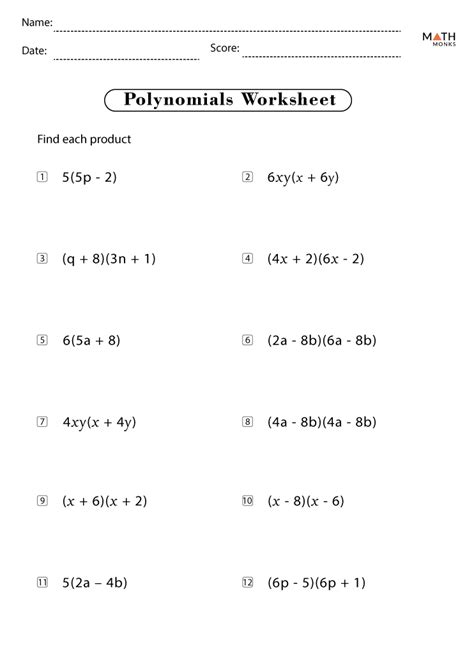 multiplying polynomials worksheet with answers pdf grade 7
