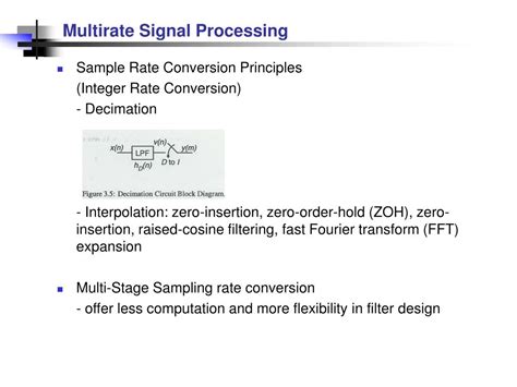 Multirate Signal Processing Filter Design