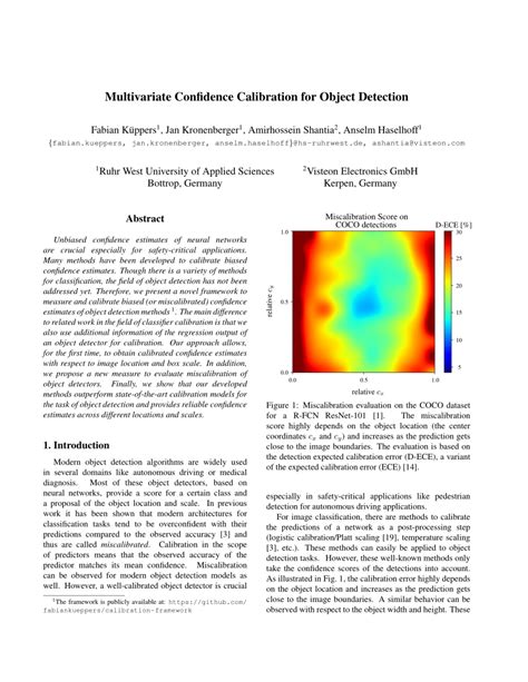 Latest Multivariate Confidence Calibration For Object Detection Trending