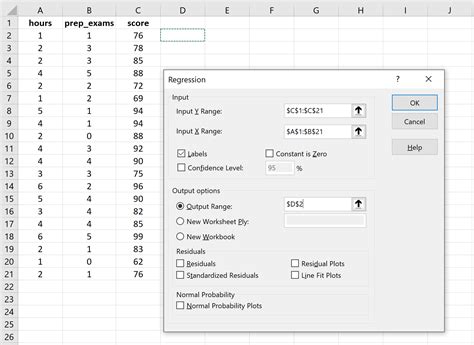 multivariate regression in excel formula