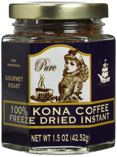 Mulvadi 100 Kona Coffee Freeze Dried Instant 36 Single Serving Sticks