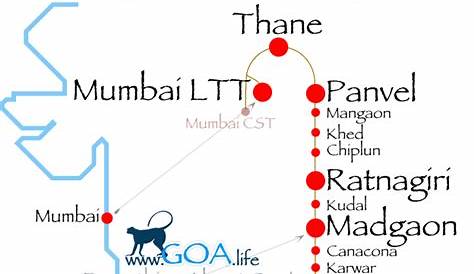Mumbai To Goa Konkan Railway Route Map Kanya Express