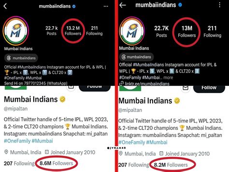 mumbai indians instagram followers