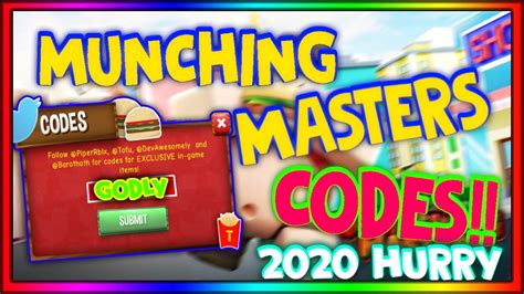 Munching Masters Codes Roblox