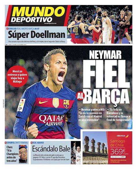 Planète Barça La Une de Mundo Deportivo aujourd'hui (21/10/2015) / La