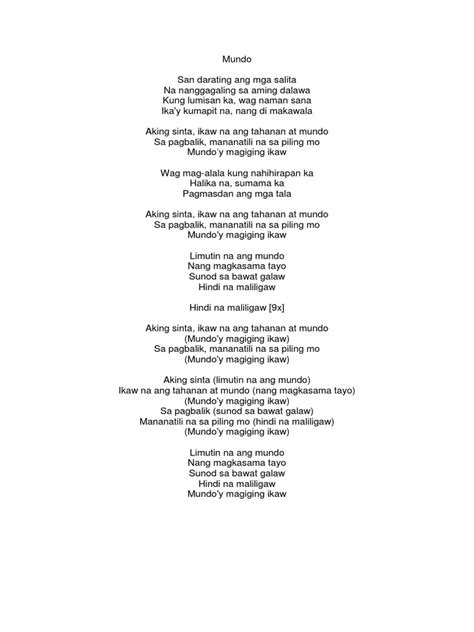 mundo lyrics with chords