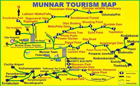 Munnar Tourist Destination Map