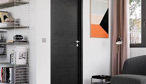 Mur Blanc Porte Grise Anthracite Black Interior Doors, Doors Interior, Interior Trim