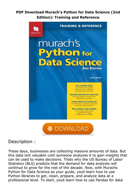 murach's python for data analysis pdf free download github
