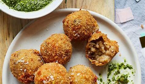 Mushroom Arancini Recipe Uk Wild With White Truffle Aioli Canapes