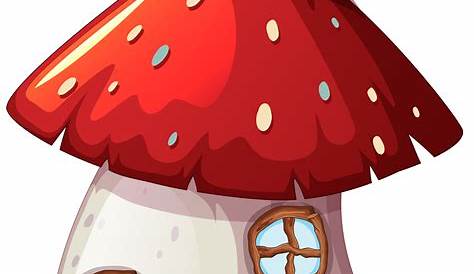 Mushroom House Clipart Png Orange
