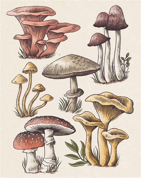 mushroom drawing aesthetic