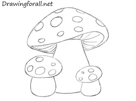 mushroom drawing for kids