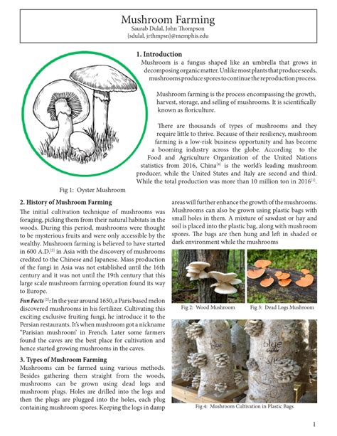 mushroom research papers pdf