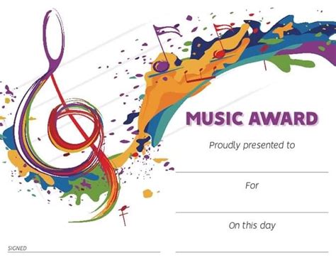 In Awe of Your Music Award Certificate Template