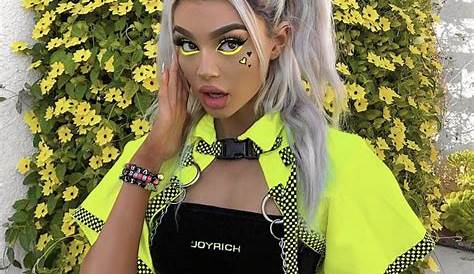 Music Festival Neon Festival Outfits Pink Two Piece Tags Concert Mesh Rave