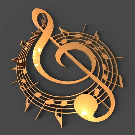 music logo in 3d png
