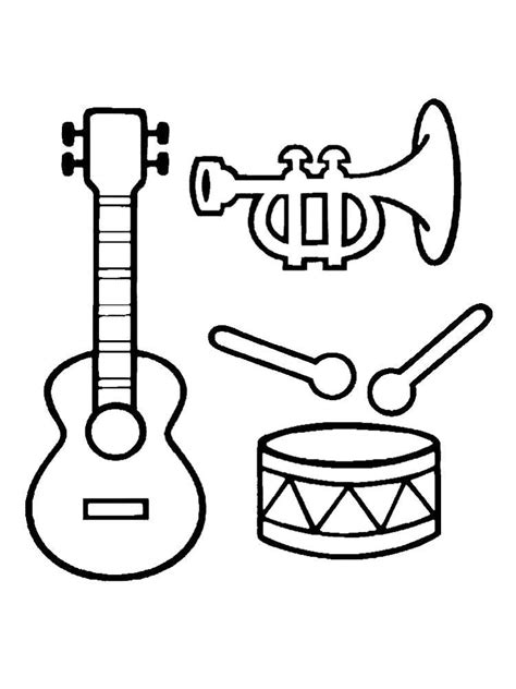 Musical Instruments Colouring Sheets