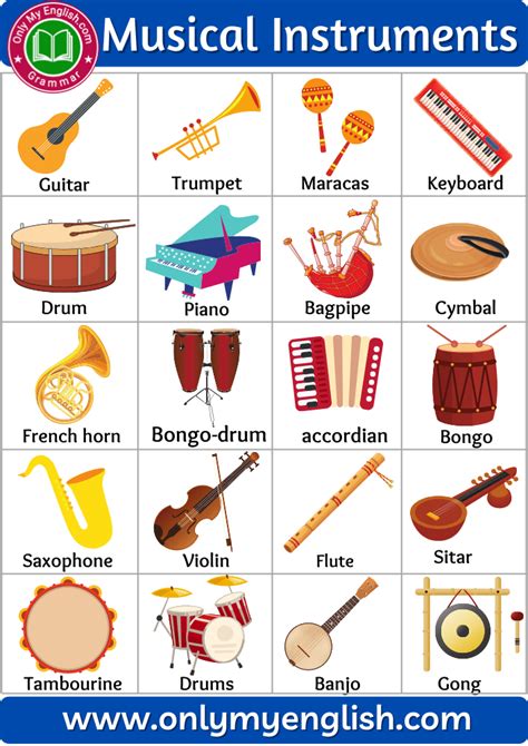 Musical Instruments List Name