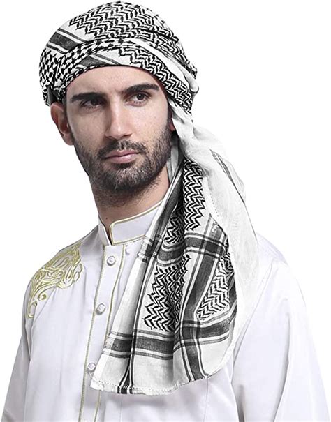 138*138cm Men Muslim Headwear Plaid Polyester Head Cover Scarf Saudi
