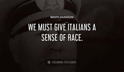 mussolini quote on race