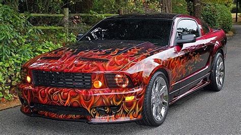 Neat paint job on this Mustang outrun