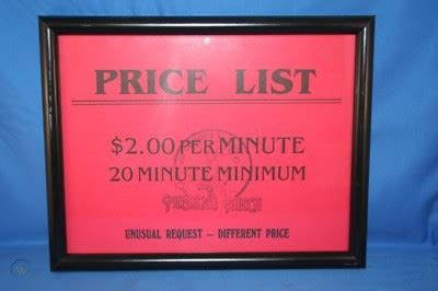 mustang ranch price list
