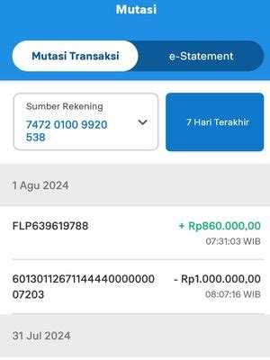 Mutasi Rekening