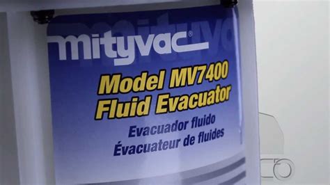 Mv7400 Fluid Evacuator Instructions