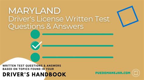 mva maryland driving test sample questions