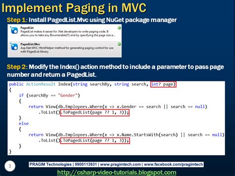 Mvc Paging Example C#