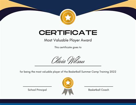 Mvp Certificate Printable