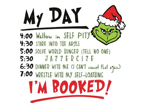 My Day Grinch Svg My Day I'M Booked Svg Grinch Etsy